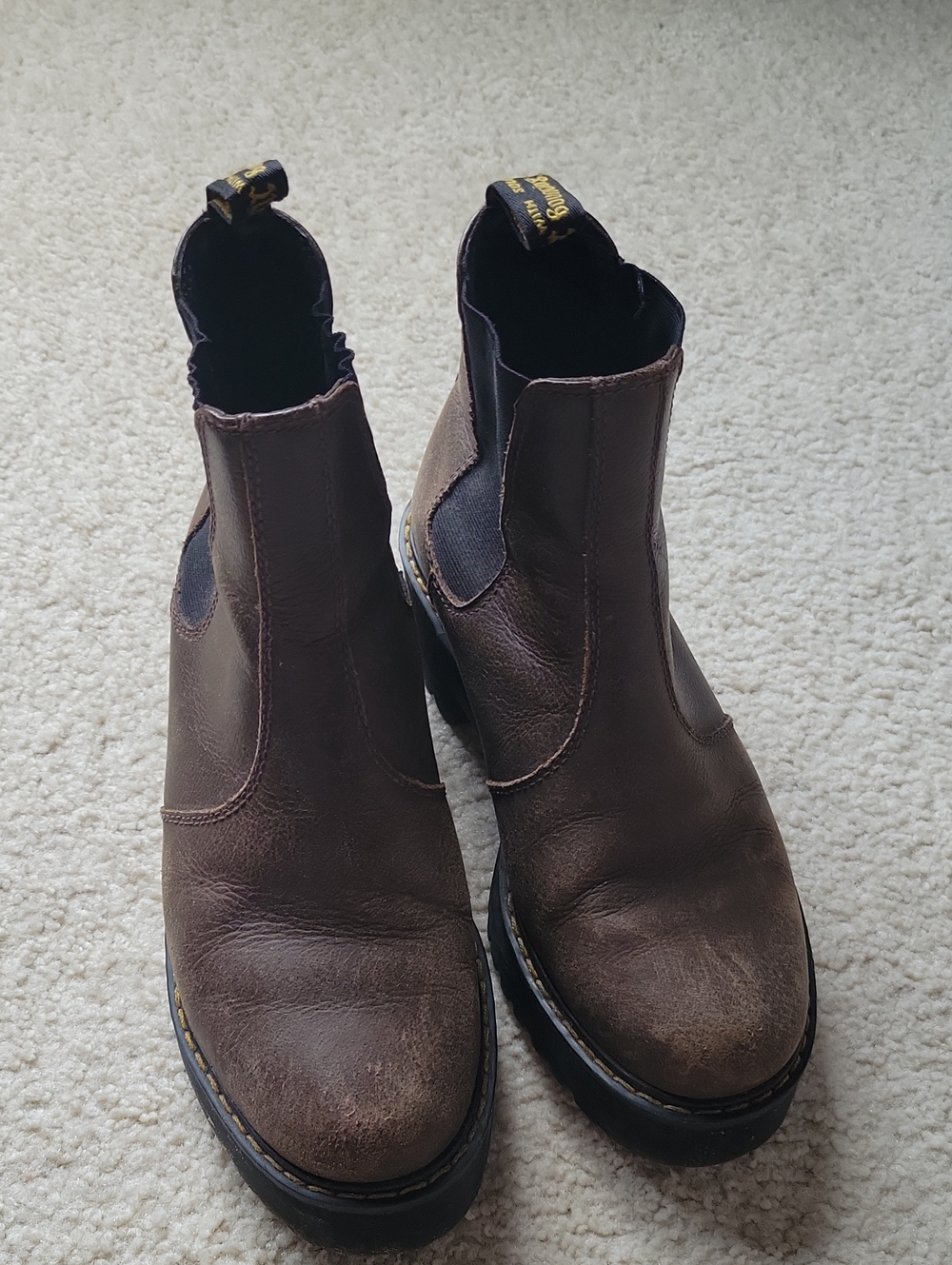 Women's Brown Leather Chelsea Boots - Dr. Martens Style